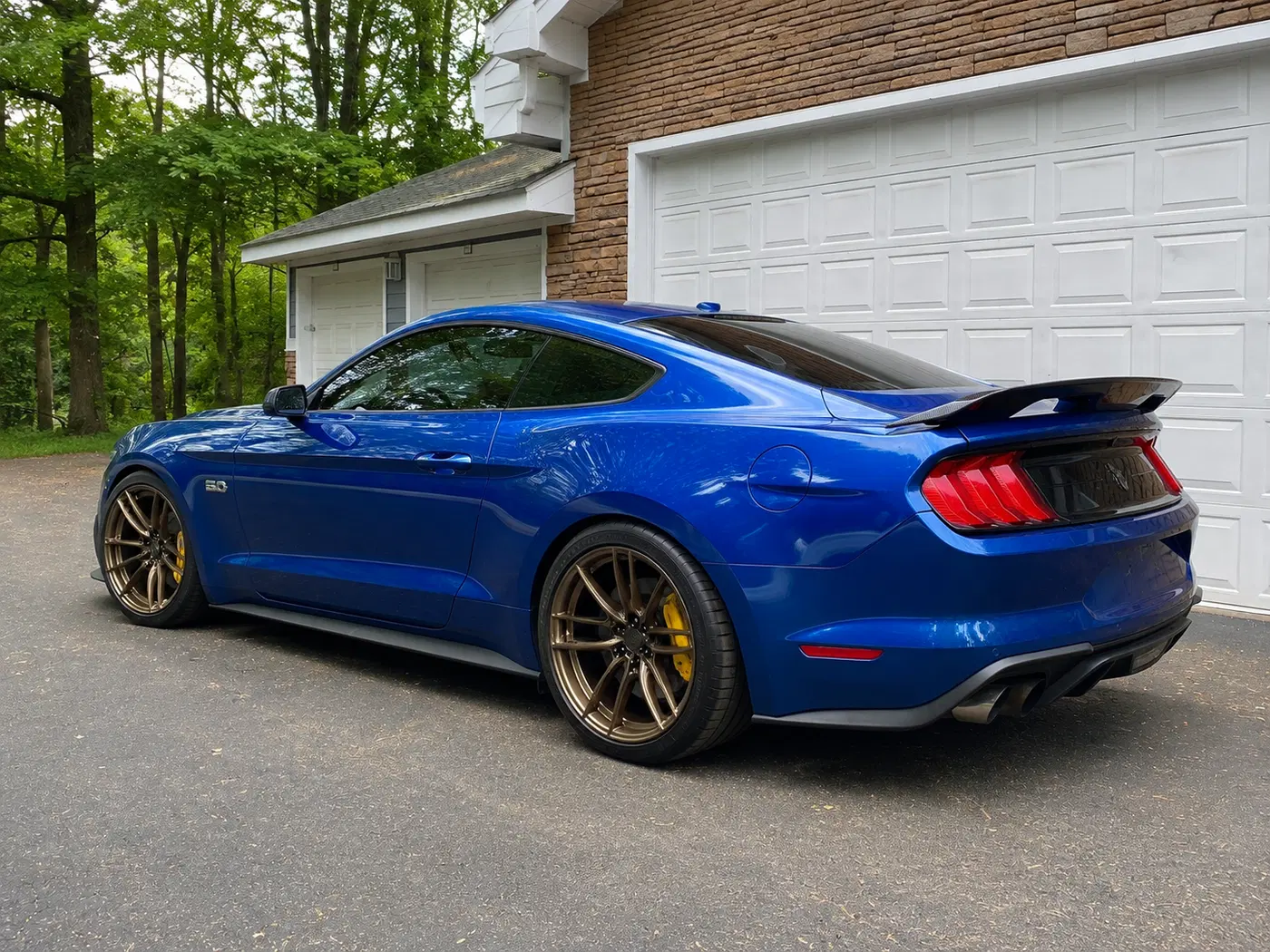 AI-generated view of a 2018 Ford Mustang GT A10 with Velgen VF5 wheels