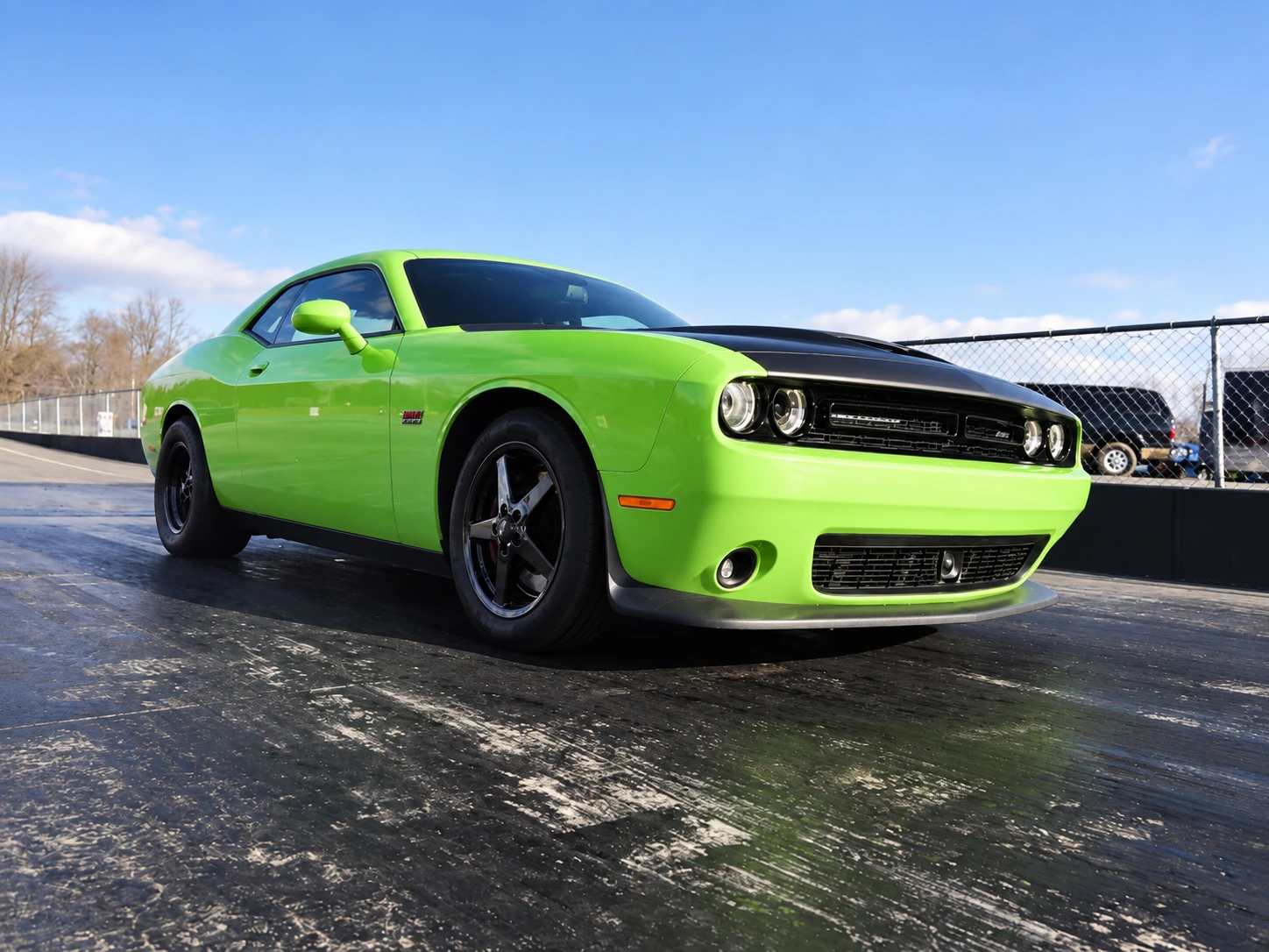 AI-generated view of a 2015 Dodge Challenger with Race Star N/A wheels