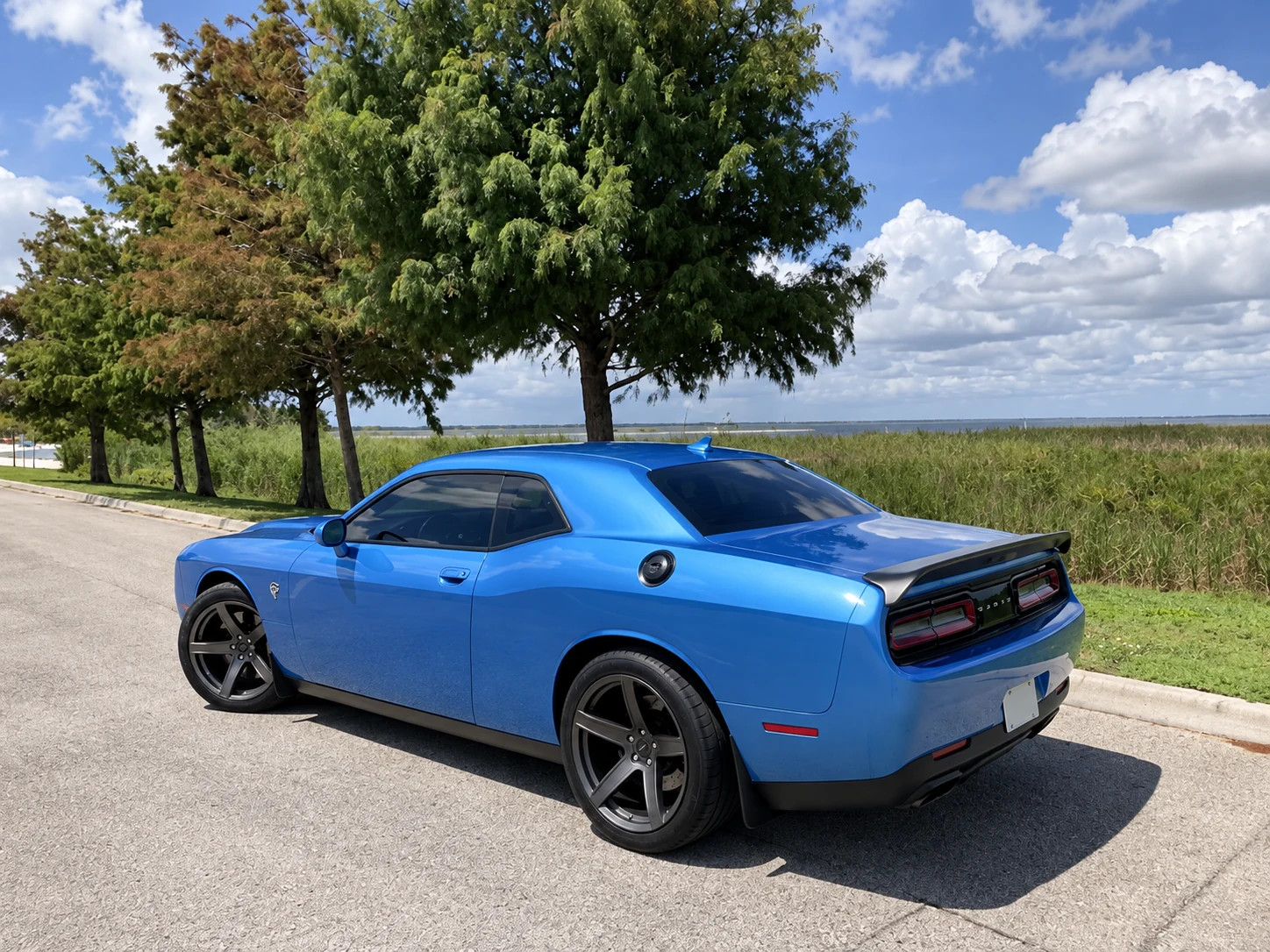 AI-generated view of a 2019 Dodge Challenger SRT Hellcat with PK Auto Design N/A wheels