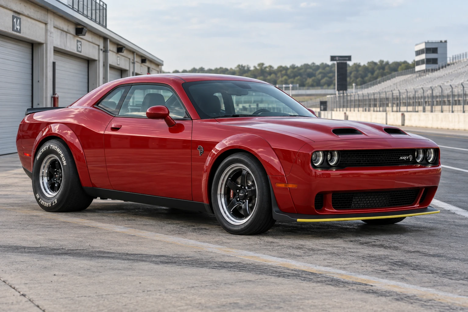 AI-generated view of a 2020 Dodge Challenger SRT Hellcat Redeye Widebody with Weld Racing S71 wheels