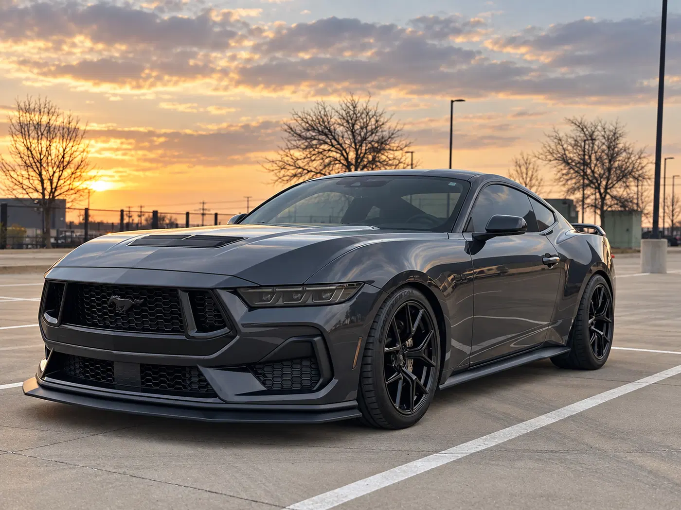 AI-generated view of a 2024 Ford Mustang GT with SVE SP2 wheels