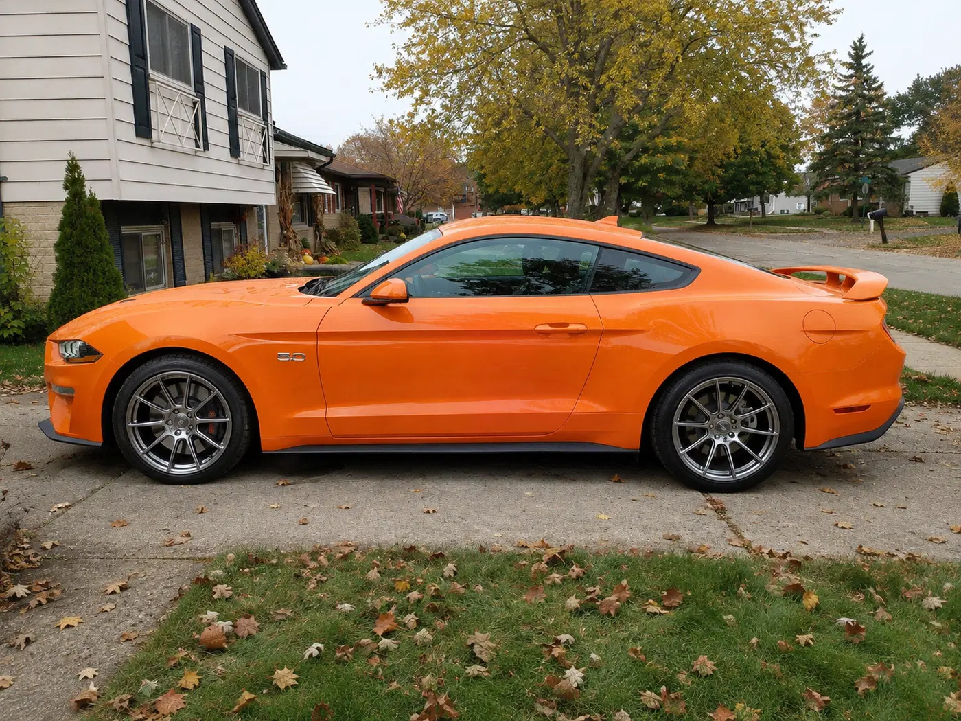 AI-generated view of a 2020 Ford Mustang GT PP1 with FlowOne Race Spec F3 wheels