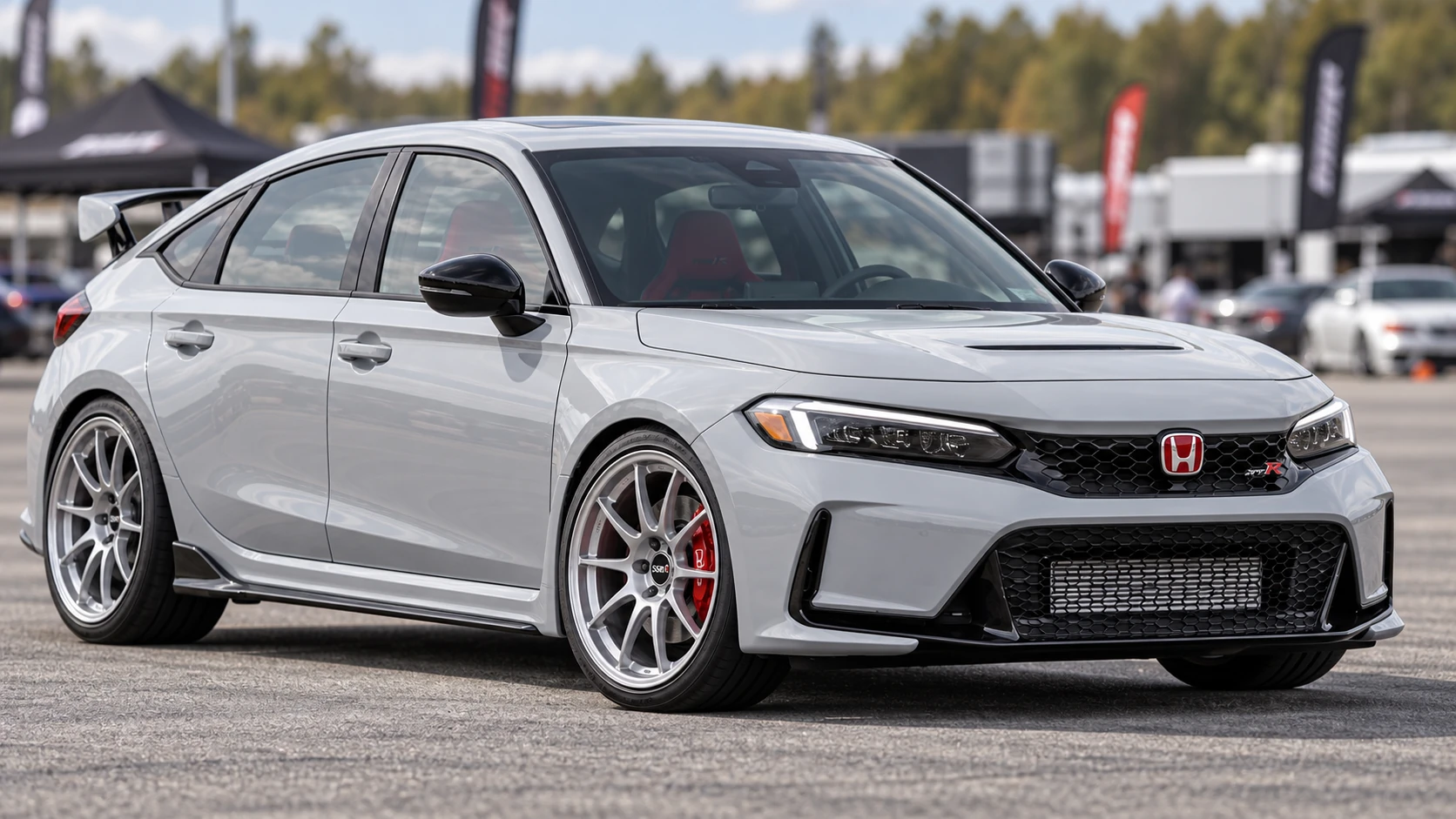 AI-generated view of a 2023 Honda Civic Type R with SSR GTX01 wheels