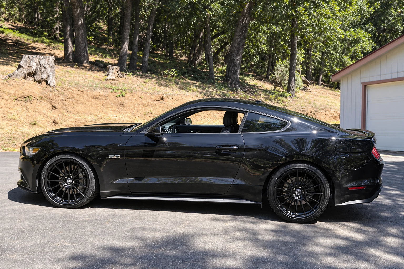 AI-generated view of a 2015 Ford Mustang GT Premium with HRE FF15 wheels