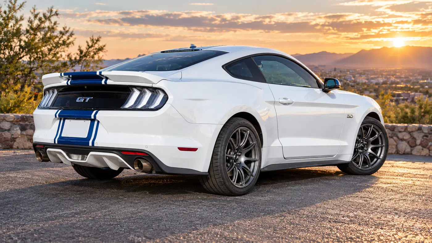 AI-generated view of a 2016 Ford Mustang GT Premium PP with APEX SM-10 wheels