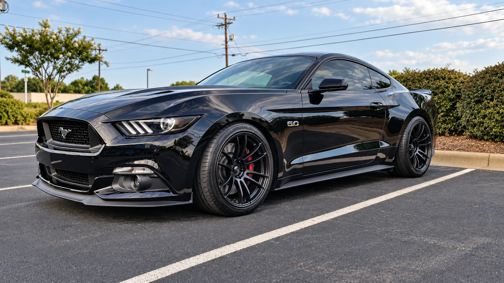 AI-generated view of a 2016 Ford Mustang GT Auto with Rays Gram Lights 57Xtreme wheels