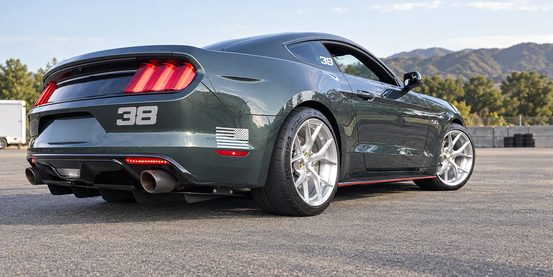 AI-generated view of a 2016 Ford Mustang GT PP with MRR FS-06 wheels