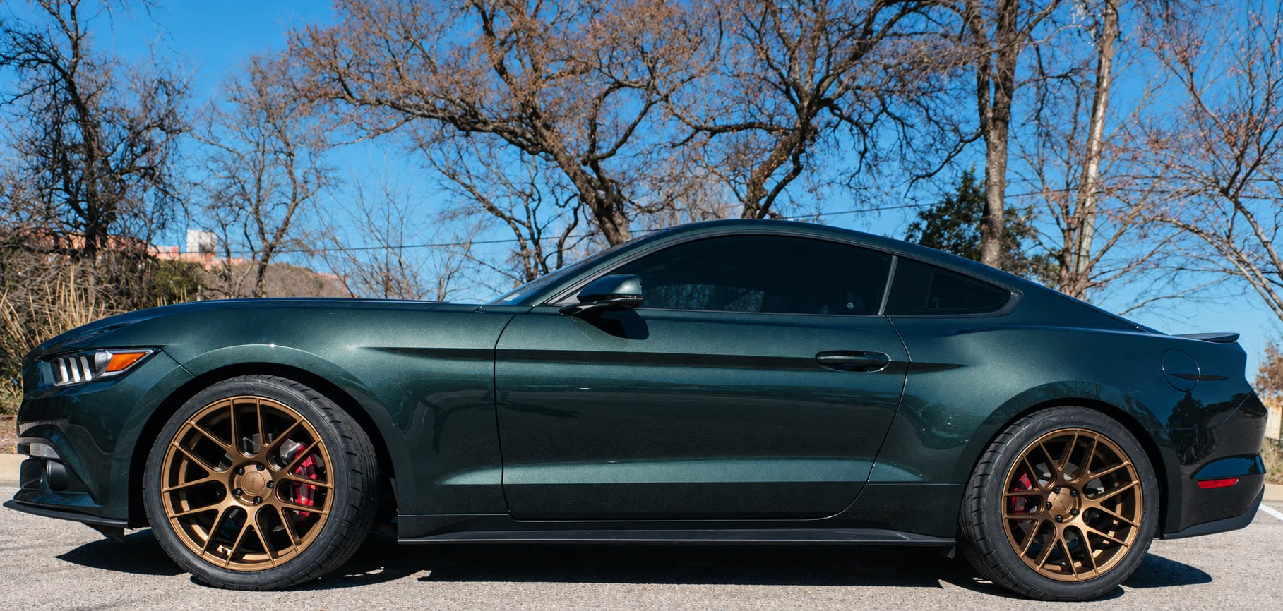 AI-generated view of a 2016 Ford Mustang EcoBoost with Velgen VMB7 wheels