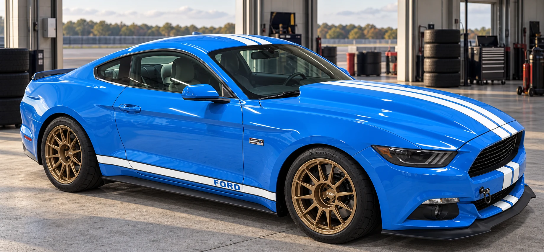 AI-generated view of a 2017 Ford Mustang GT PP with CCW TS12 wheels