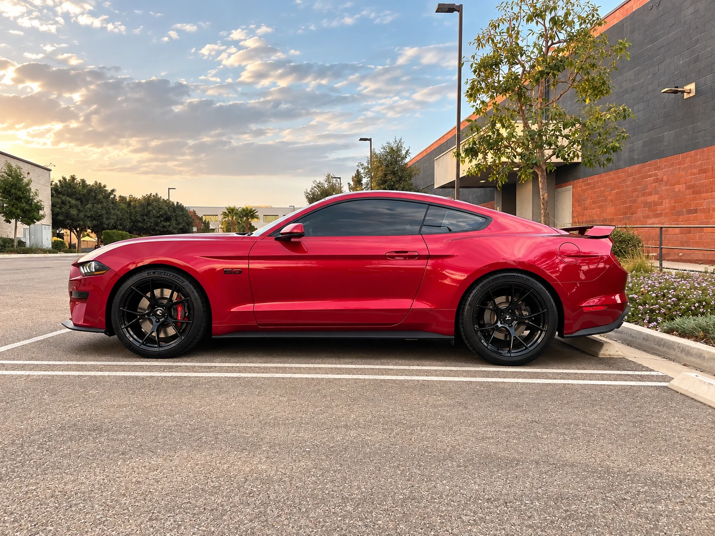 AI-generated view of a 2019 Ford Mustang GT Premium with Project 6GR Ten wheels