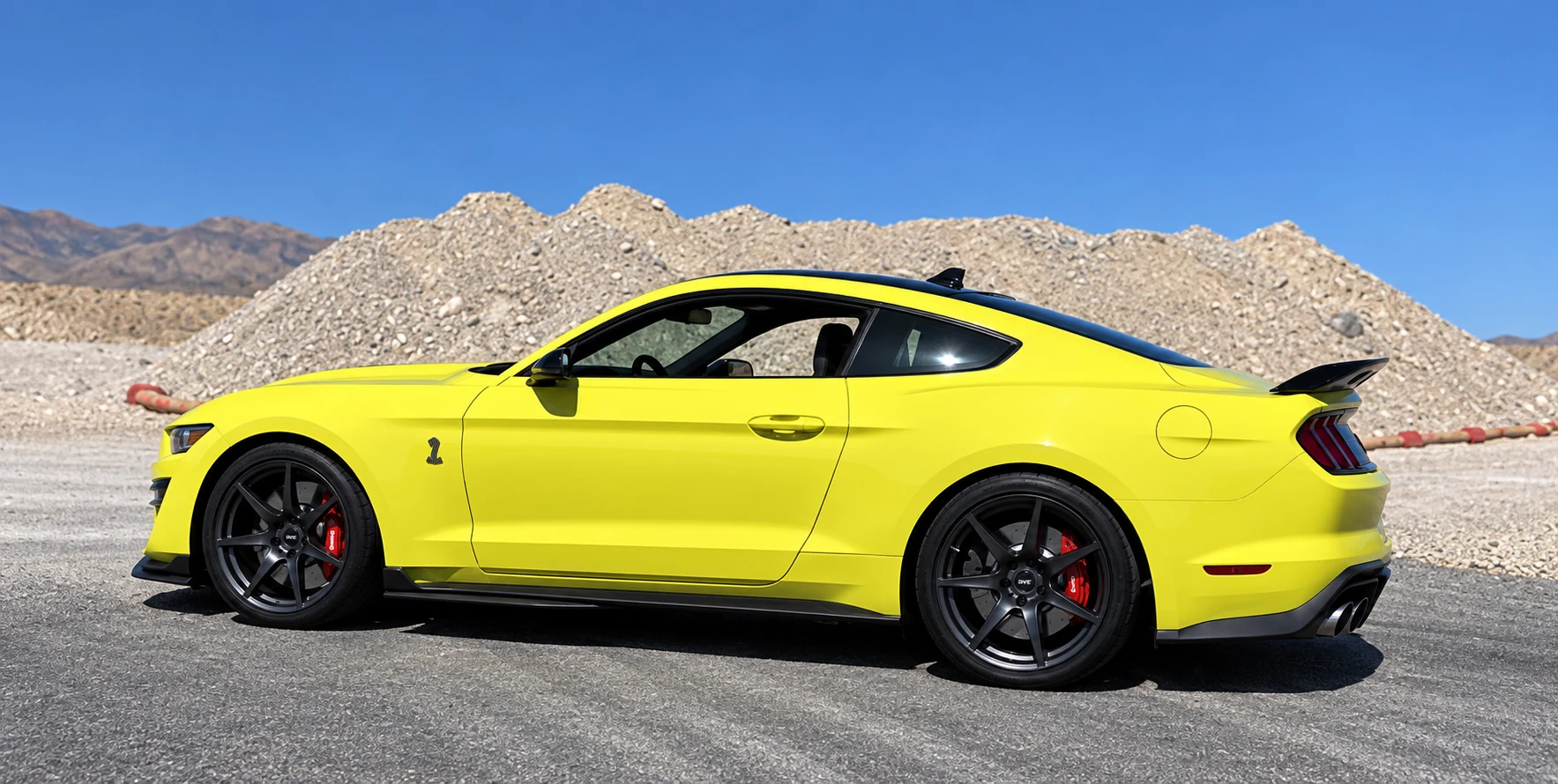 AI-generated view of a 2021 Ford Mustang Shelby GT500 with SVE CFX wheels