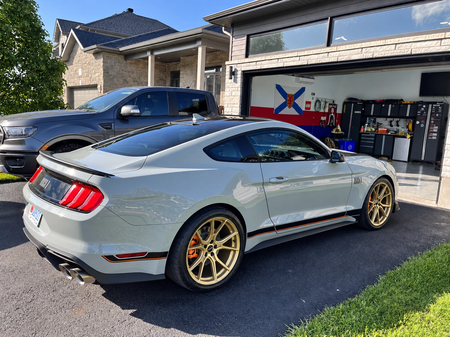 AI-generated view of a 2023 Ford Mustang Mach 1 700A HP 6M with Fondmetal STC-45 wheels