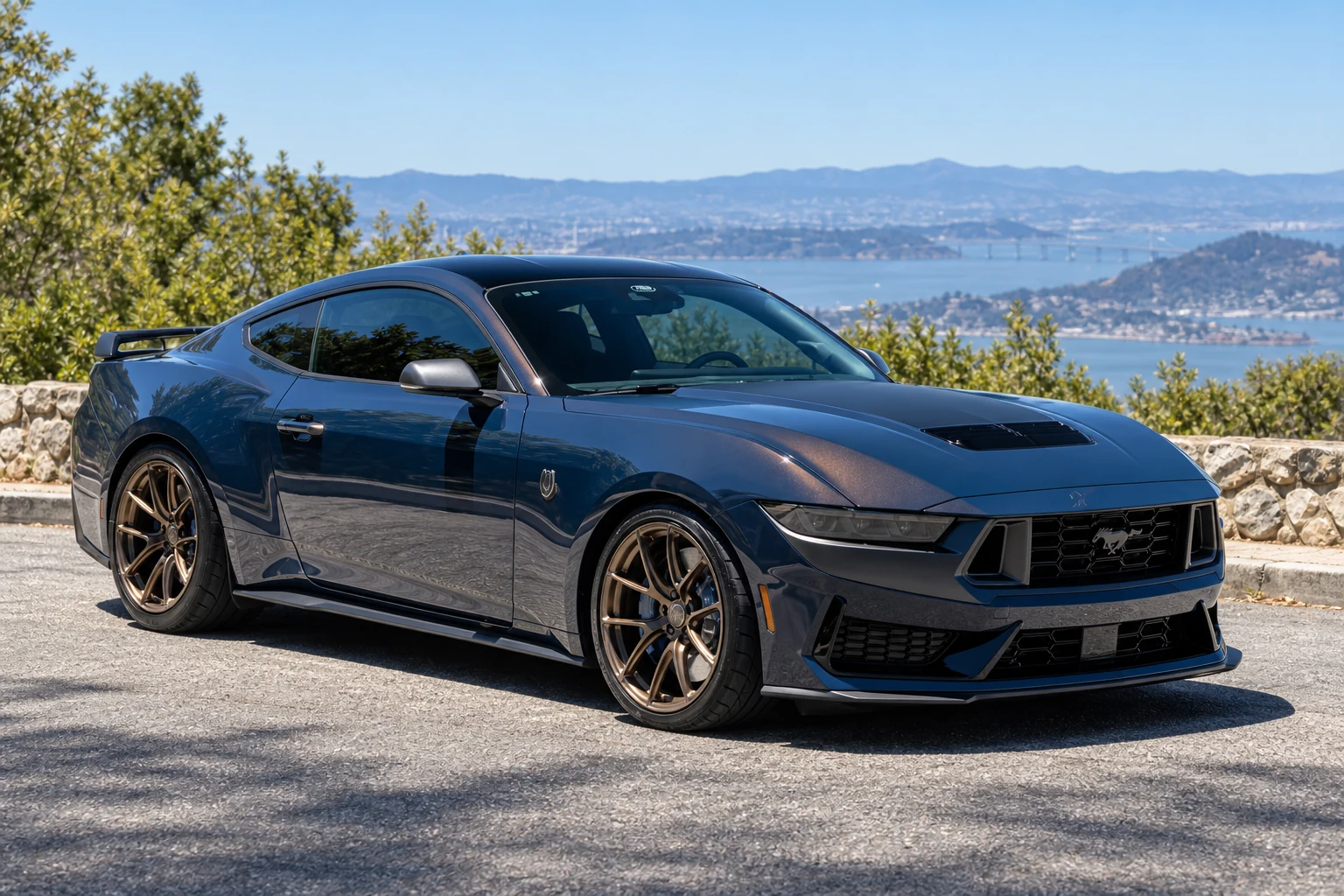 AI-generated view of a 2025 Ford Mustang Dark Horse with Signature SV905 wheels