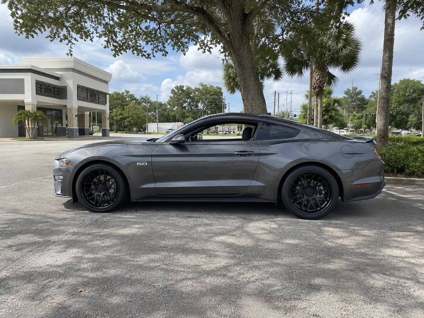 AI-generated view of a 2020 Ford Mustang GT with Down force N/A wheels