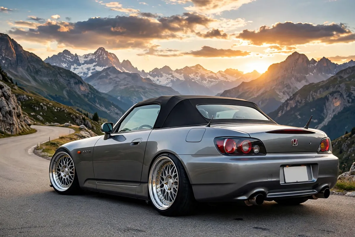AI-generated view of a 2008 Honda S2000 with CCW LM20 wheels