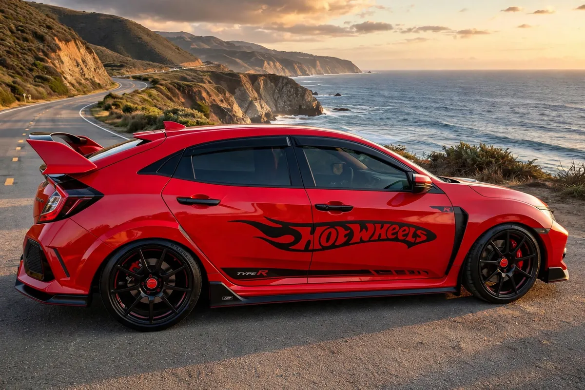 AI-generated view of a 2019 Honda Civic Type R with TSW N/A wheels