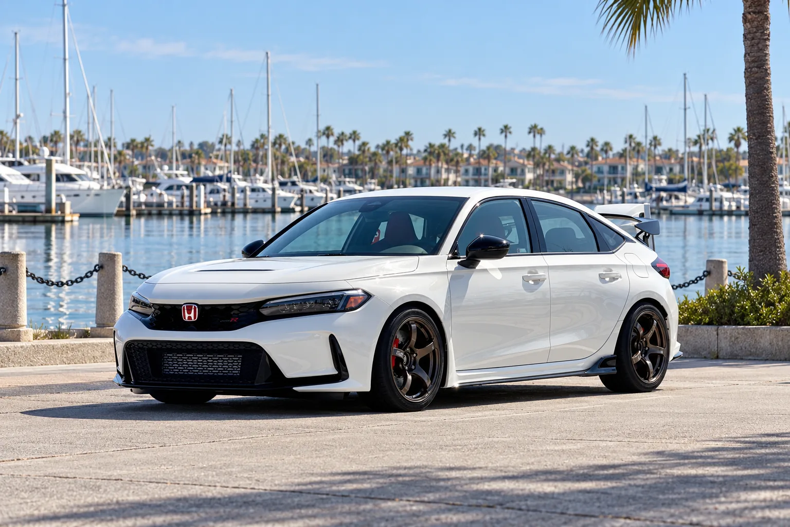 AI-generated view of a 2025 Honda Civic Type R with Advan Racing TC-4 wheels