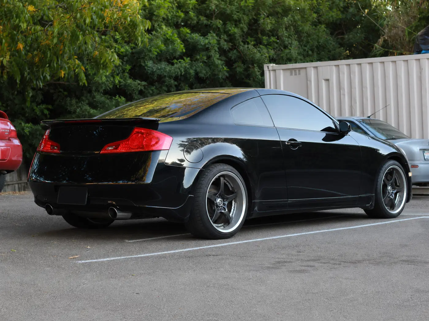 AI-generated view of a 2006 Infiniti G35 Coupe with Volk SF-Challenge wheels
