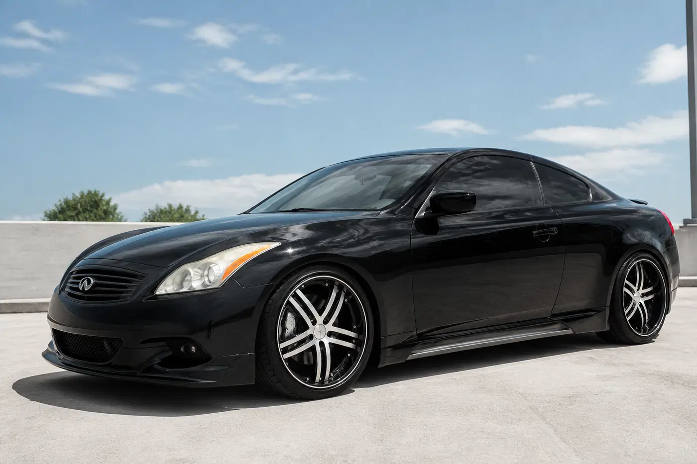 AI-generated view of a 2008 Infiniti G37 Sport Coupe with Vossen N/A wheels