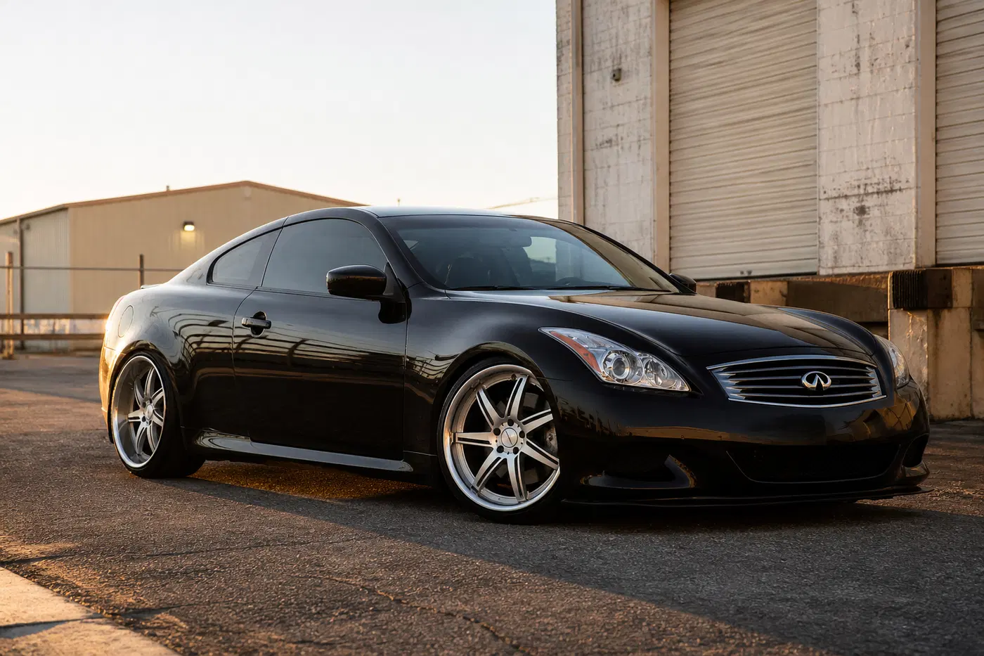 AI-generated view of a 2009 Infiniti G37 Sport Coupe with Vossen N/A wheels