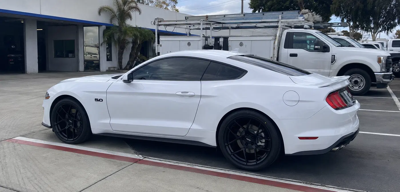 AI-generated view of a 2020 Ford Mustang GT 6 speed with American Racing AR924 wheels