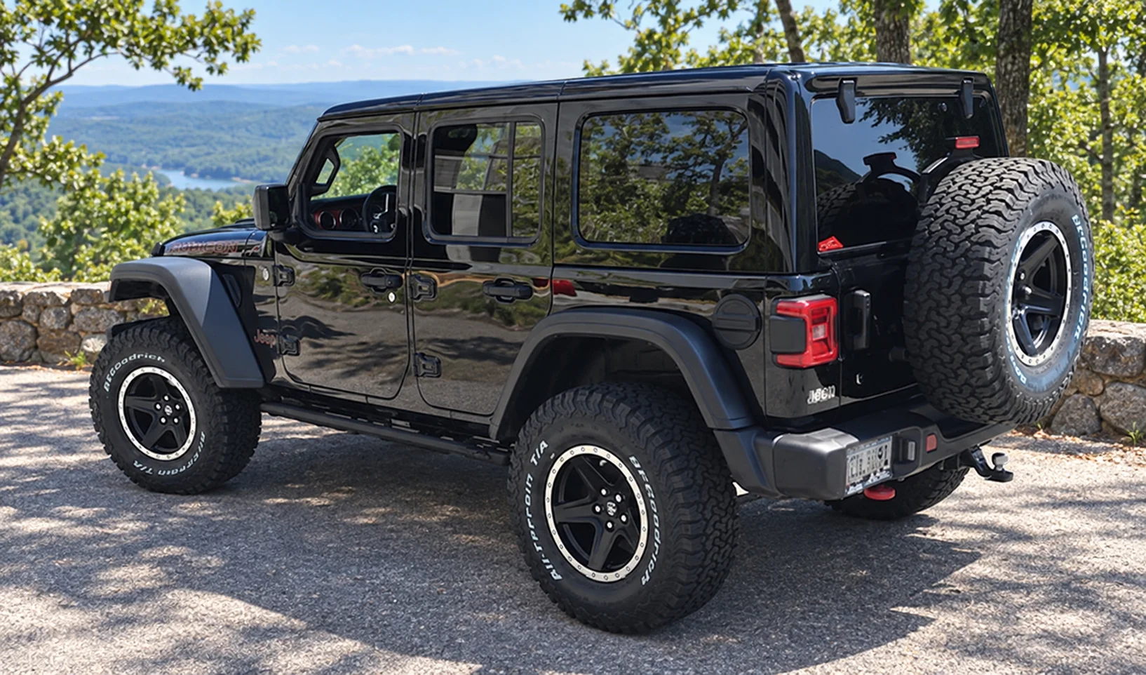 AI-generated view of a 2018 Jeep Wrangler Unlimited Rubicon with Mammoth Boulder wheels