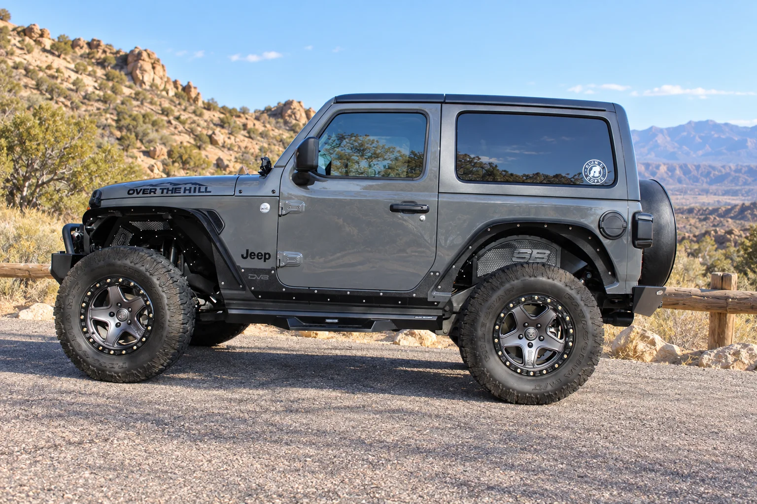 AI-generated view of 2019 Jeep Wrangler Sport S 2-Door on American Racing ATX Ravine