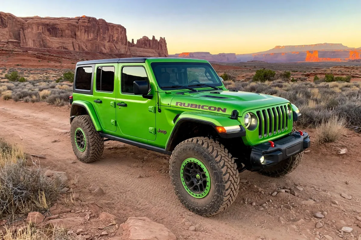 AI-generated view of a 2019 Jeep Wrangler Unlimited Rubicon with Mopar Beadlock wheels