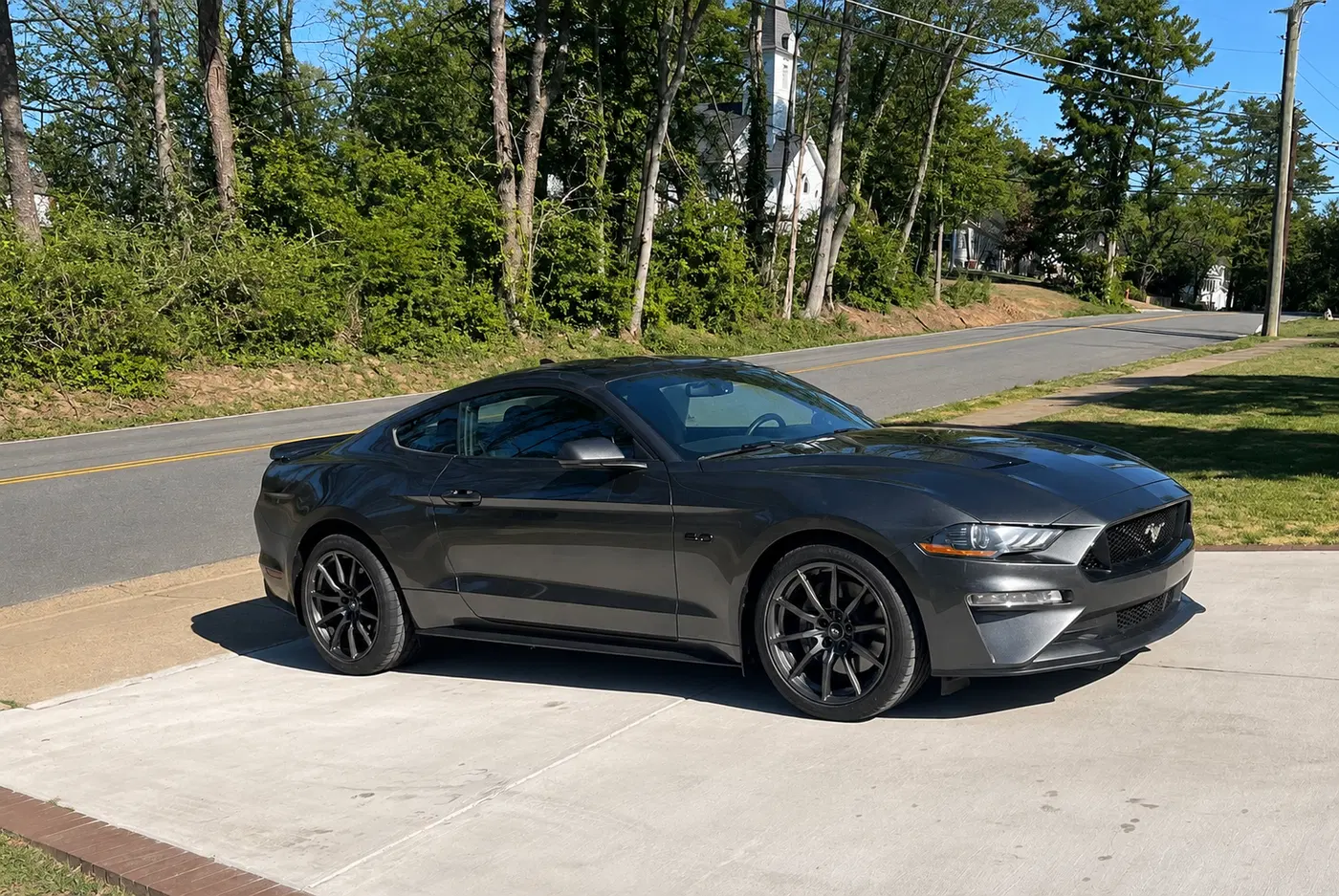AI-generated view of a 2020 Ford Mustang GT 6spd 301A with SVE S350 wheels