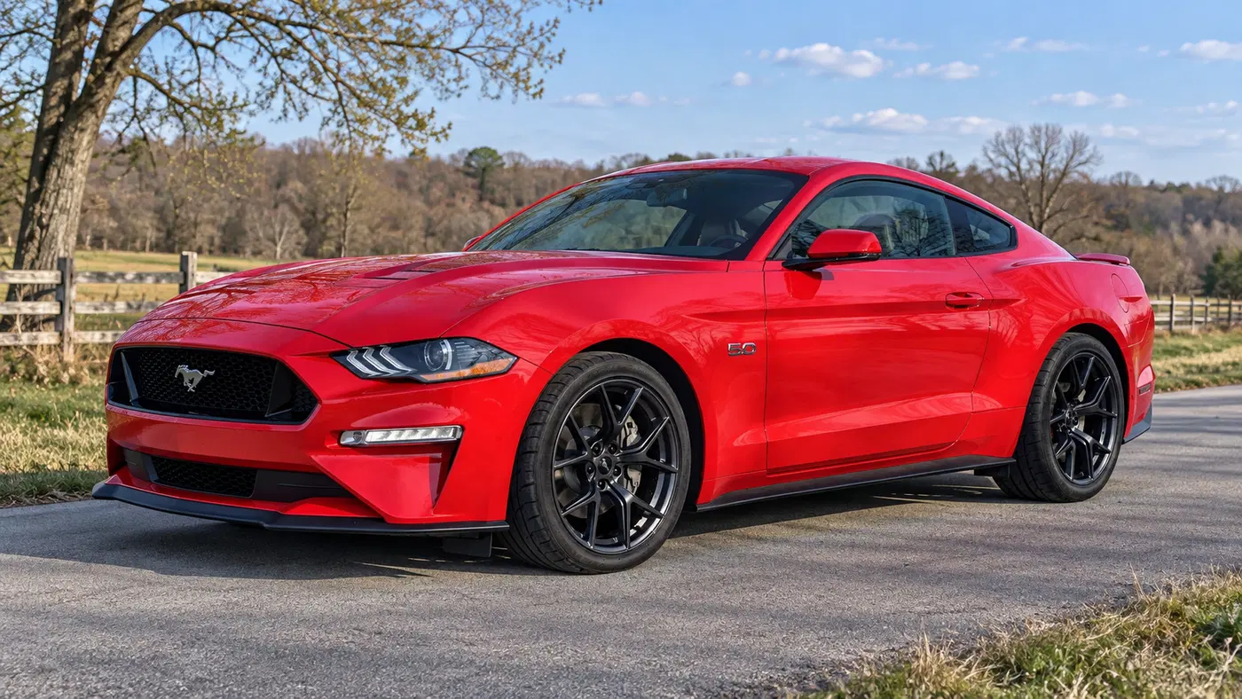 AI-generated view of a 2019 Ford Mustang GT with SVE SP2 wheels