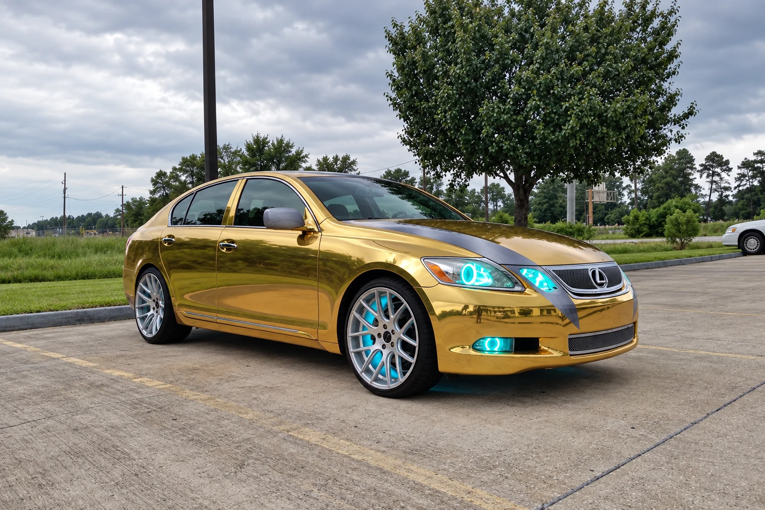 AI-generated view of a 2006 Lexus GS300 with Giovanna Shaki wheels