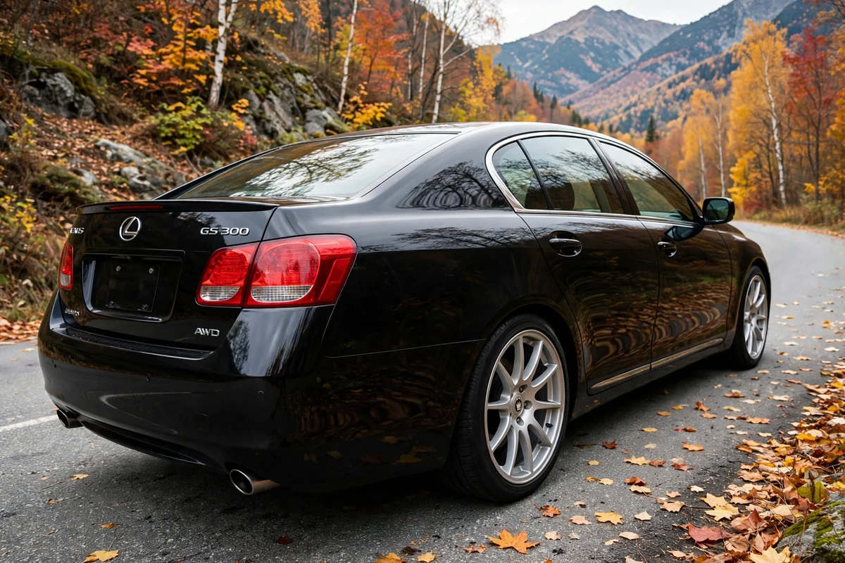 AI-generated view of a 2006 Lexus GS300 AWD with Konig Oversteer wheels