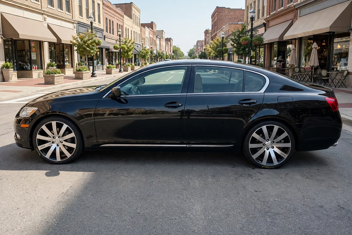 AI-generated view of a 2006 Lexus GS300 with MRR HR4 wheels