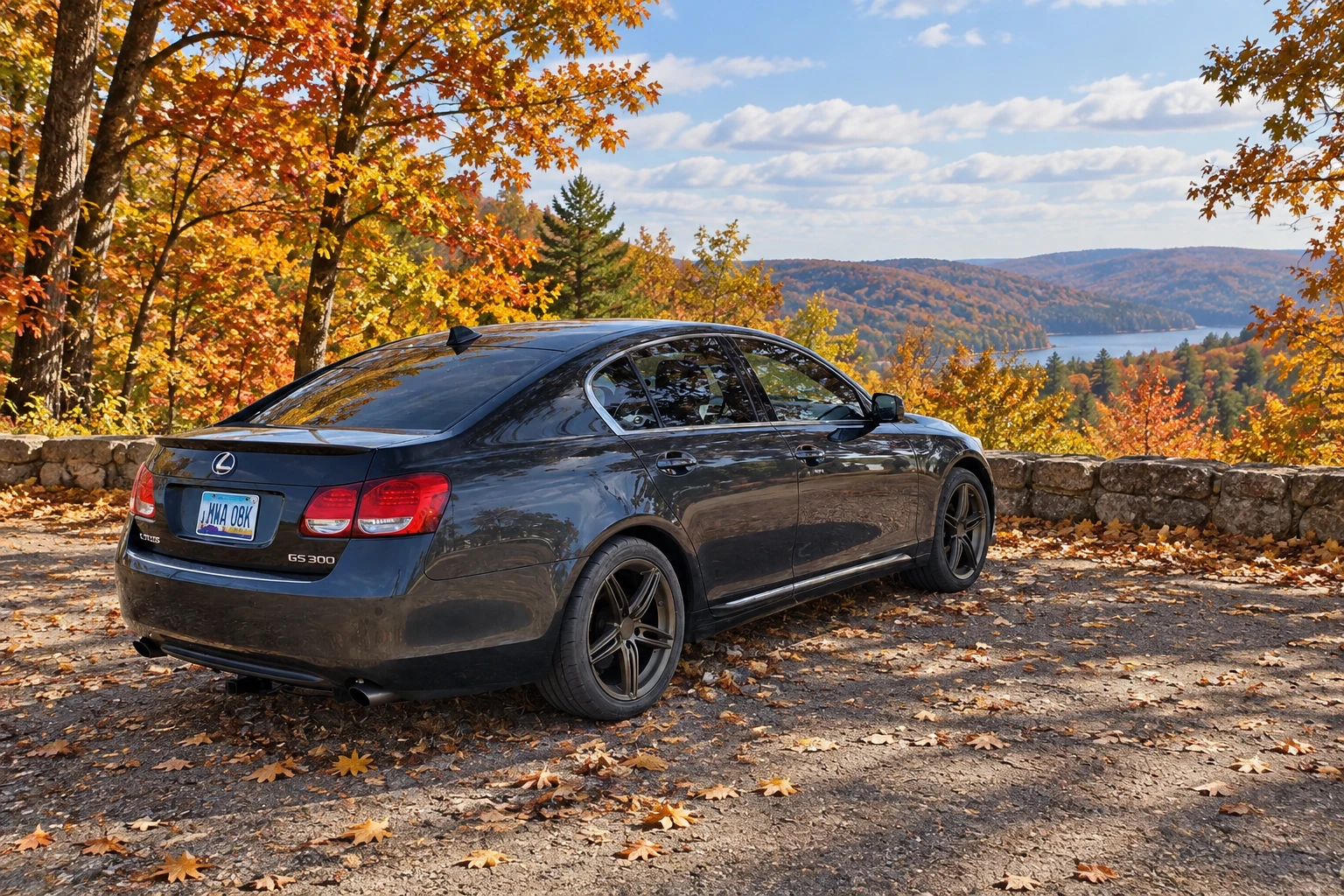 AI-generated view of a 2006 Lexus GS300 with Drag DR-73 wheels