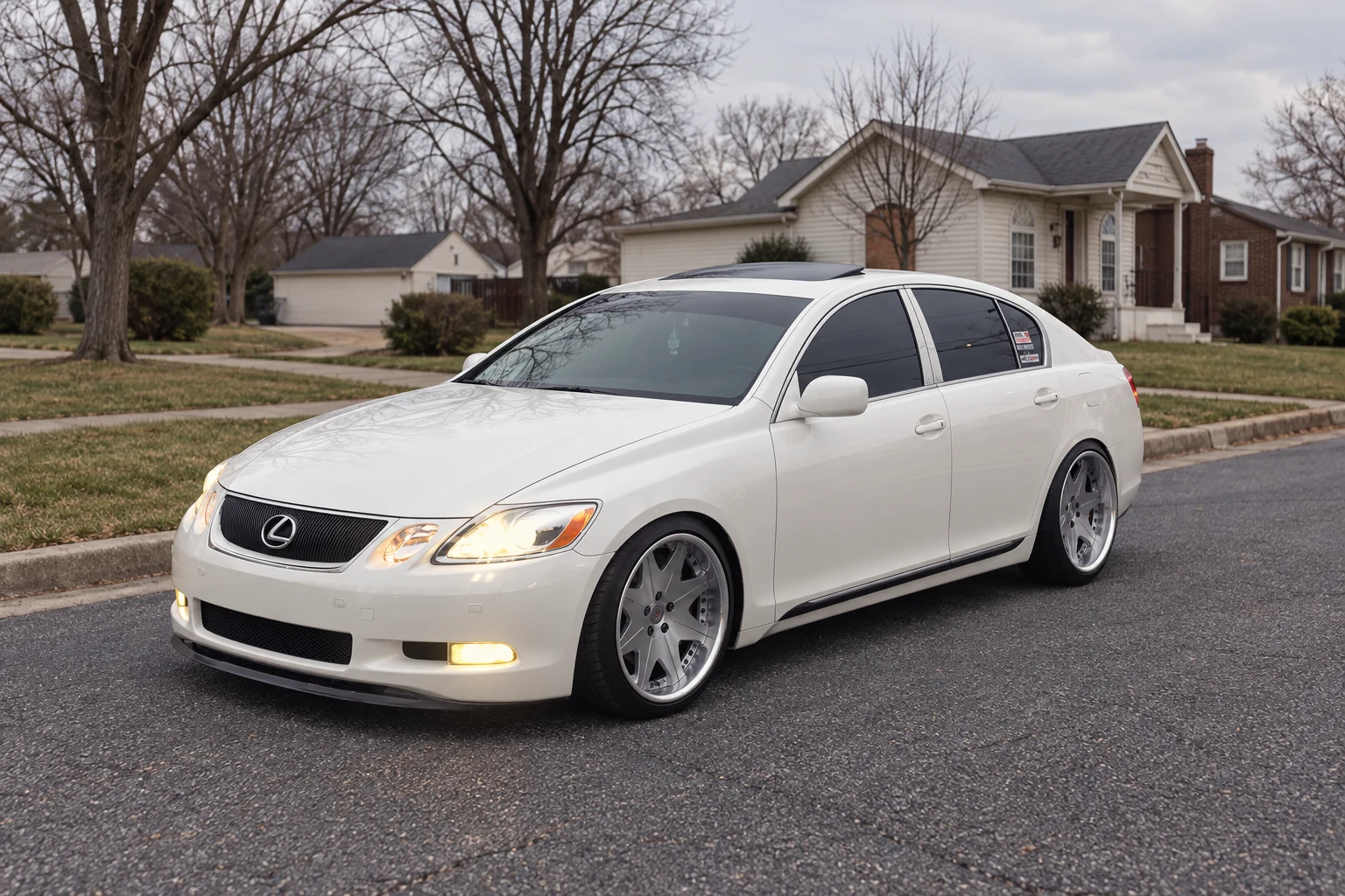 AI-generated view of a 2006 Lexus GS430 with Leon Hardiritt Waffe wheels