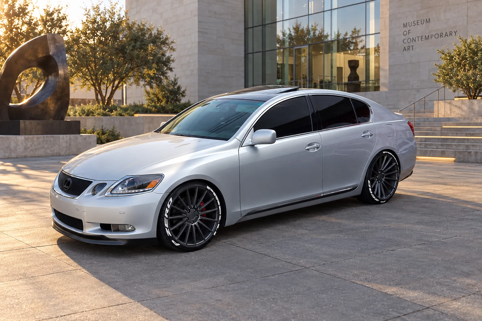 AI-generated view of a 2006 Lexus GS430 with Niche Form 158 wheels