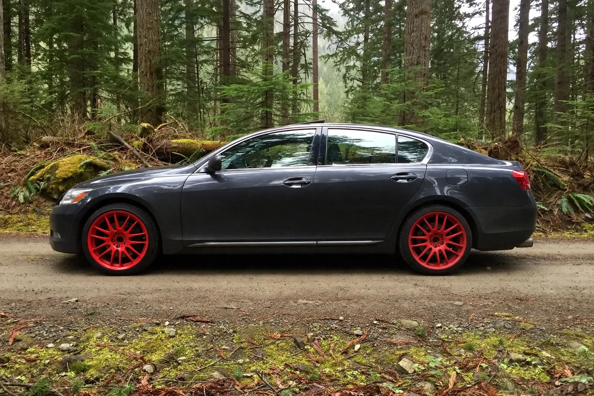 AI-generated view of a 2007 Lexus GS with Volk Progressiv ME wheels