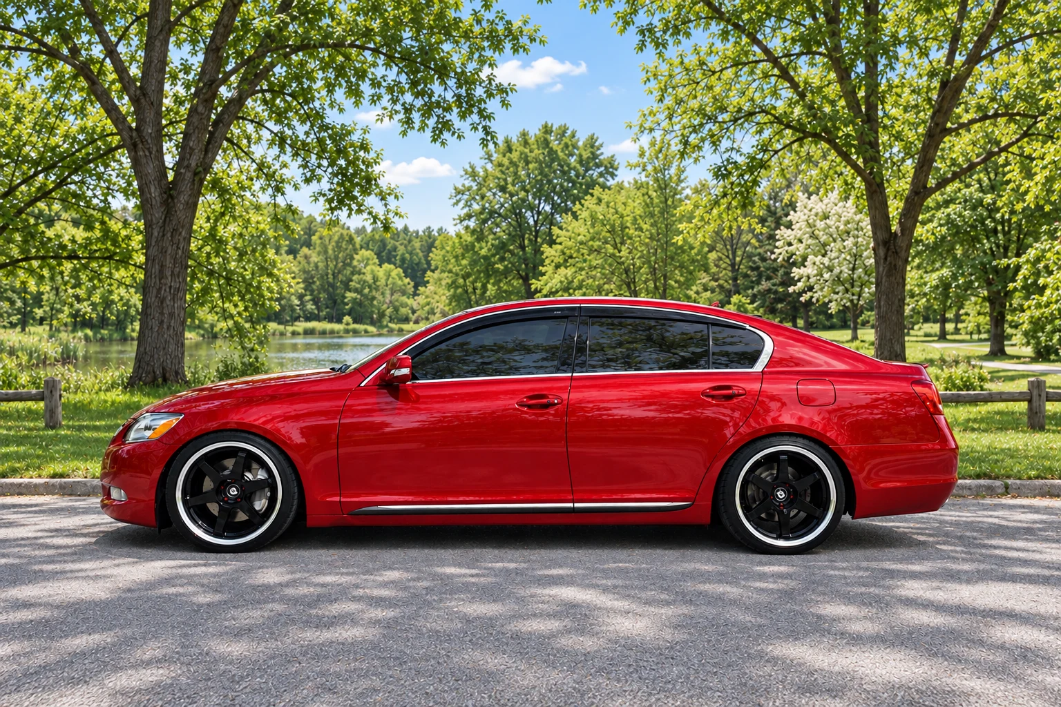 AI-generated view of a 2008 Lexus GS350 AWD with Drag DR-53 wheels