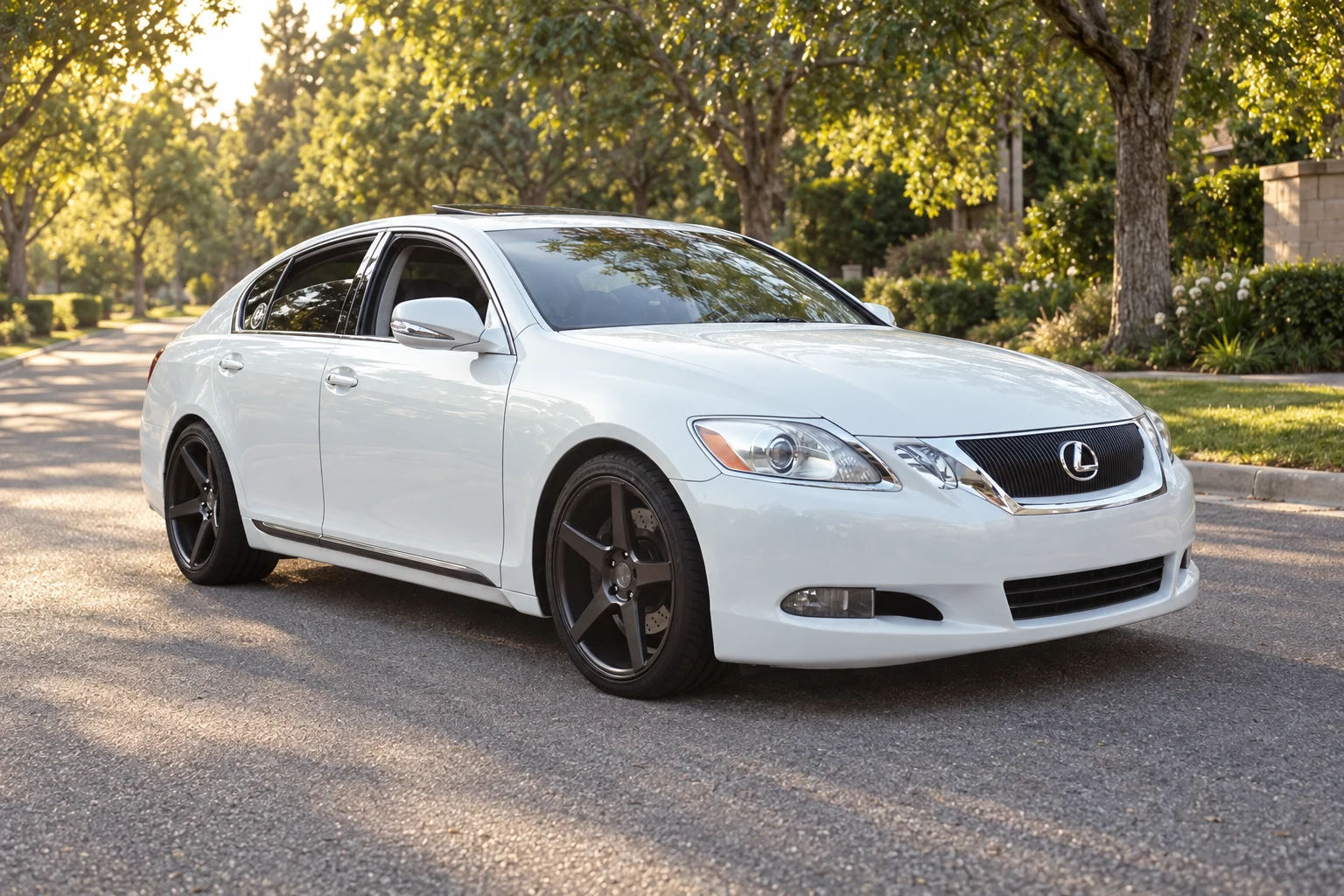 AI-generated view of a 2008 Lexus GS350 with Avant Garde M550 wheels