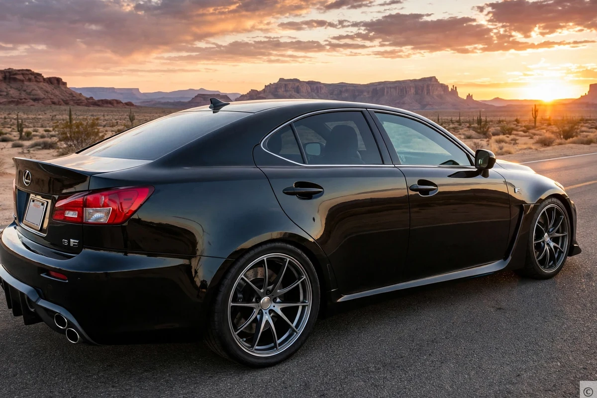 AI-generated view of a 2008 Lexus IS-F with Volk Racing G25 wheels