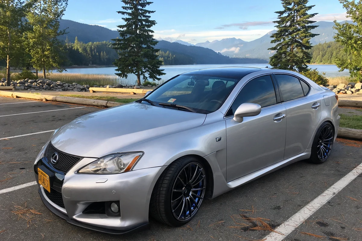 AI-generated view of a 2008 Lexus IS-F with WedsSport SA-15R wheels