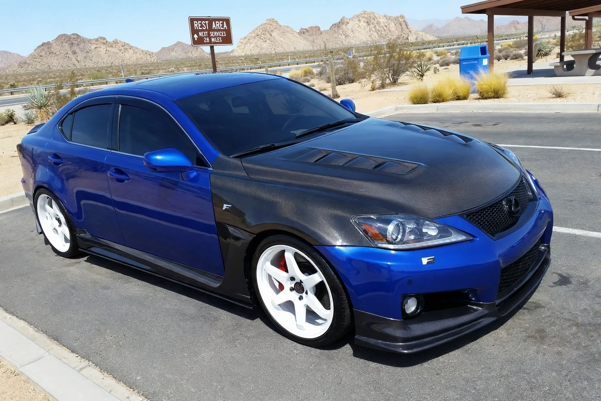 AI-generated view of a 2008 Lexus IS-F with Volk Racing TE37SL wheels