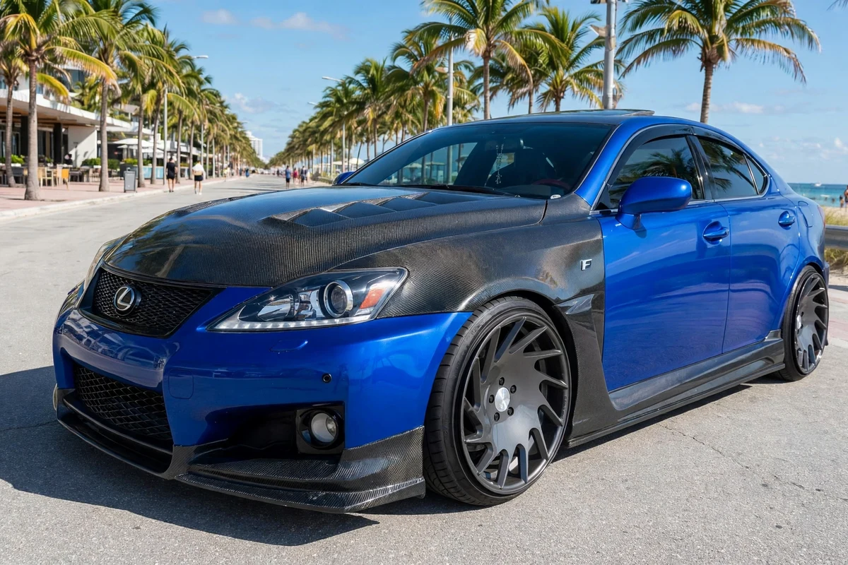 AI-generated view of a 2008 Lexus IS-F with Vossen VLE-1 wheels