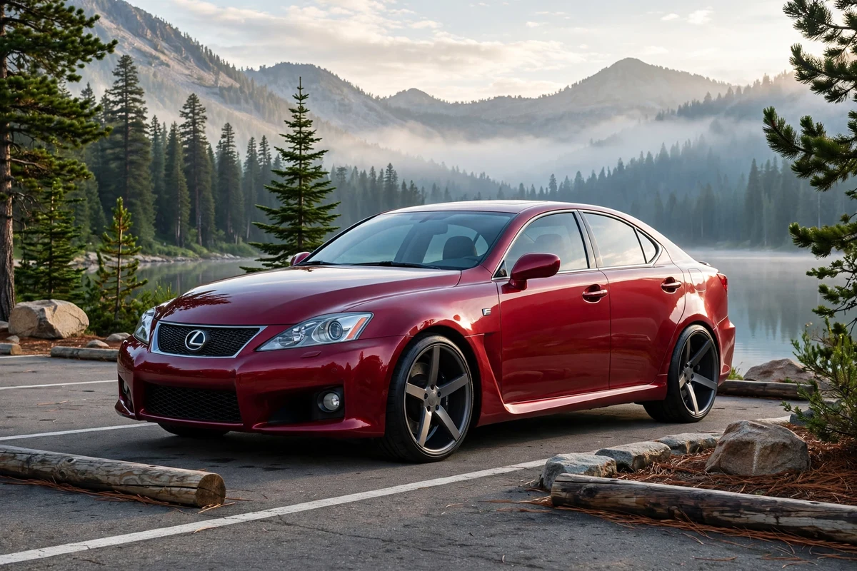 AI-generated view of a 2009 Lexus IS-F with Vossen CV3 wheels