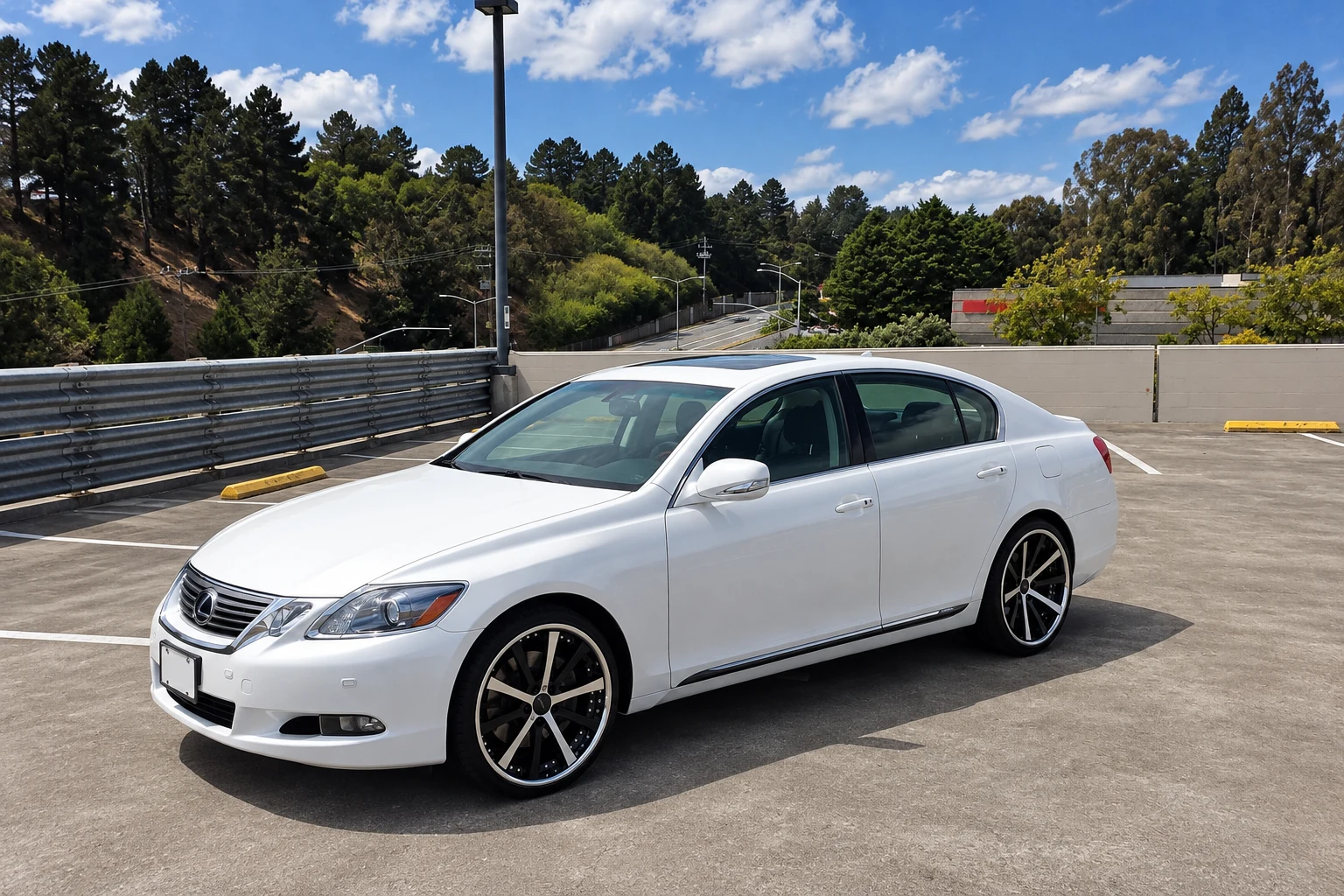 AI-generated view of a 2011 Lexus GS450h with Zenetti Roma wheels