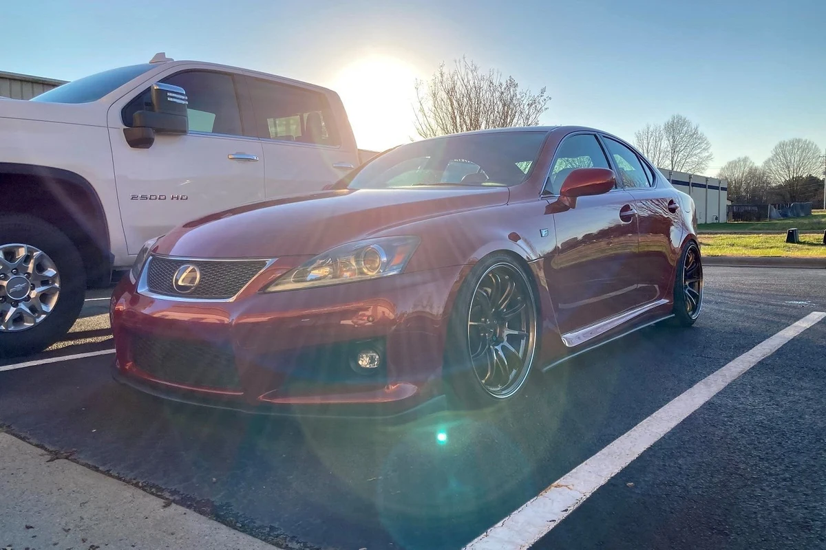 AI-generated view of a 2014 Lexus IS-F with Work ZR10 wheels