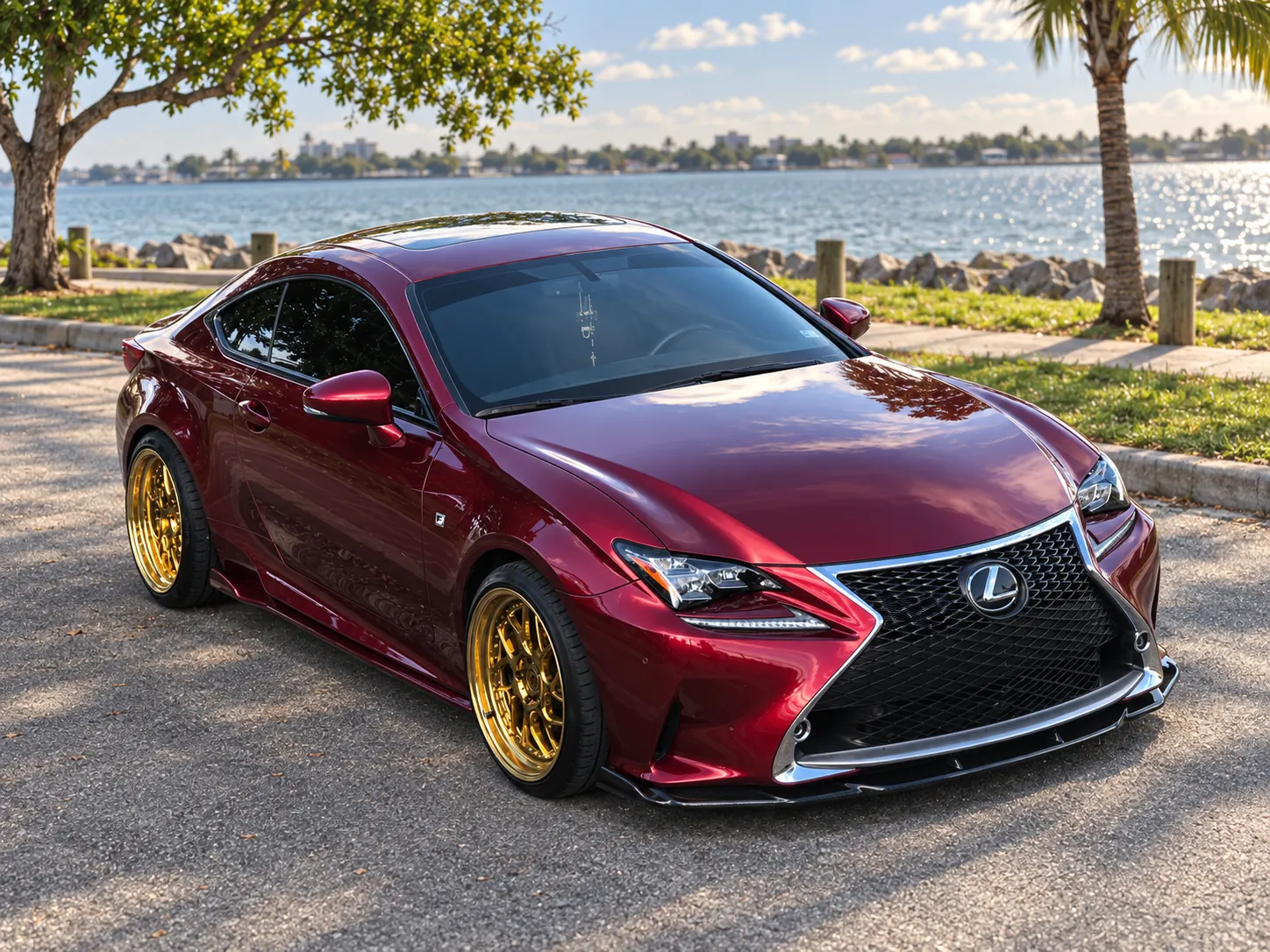 AI-generated view of a 2015 Lexus RC 350 F Sport with Aodhan N/A wheels
