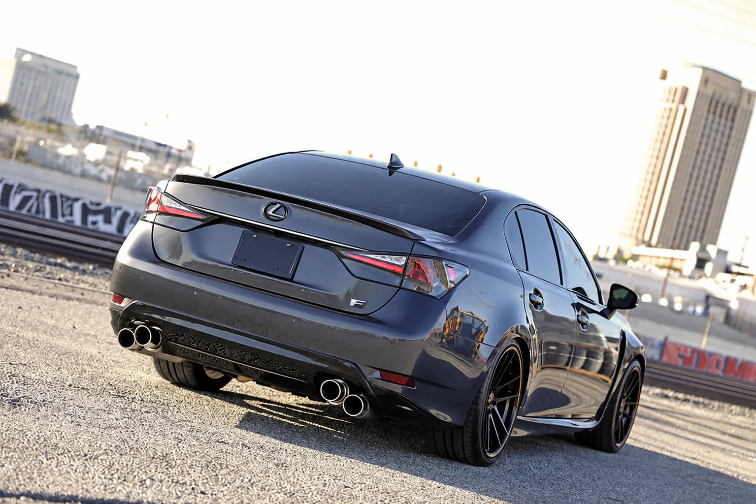AI-generated view of a 2018 Lexus GS F with Vertini RF1.5 wheels