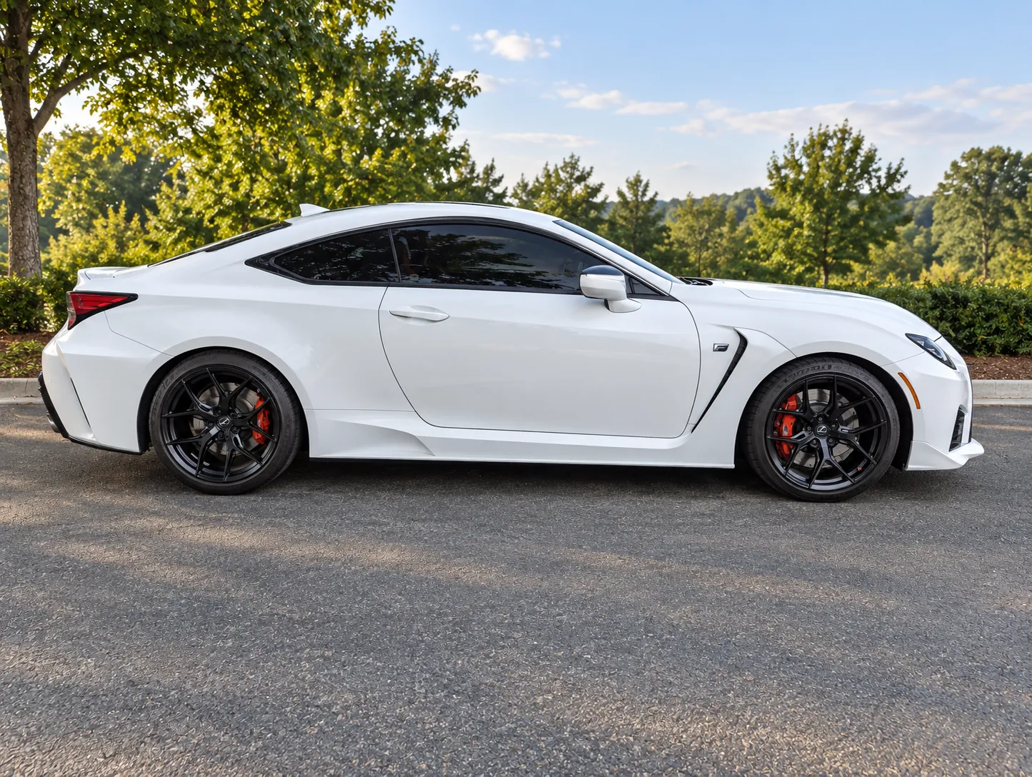 AI-generated view of a 2022 Lexus RC F with Vossen HF5 wheels