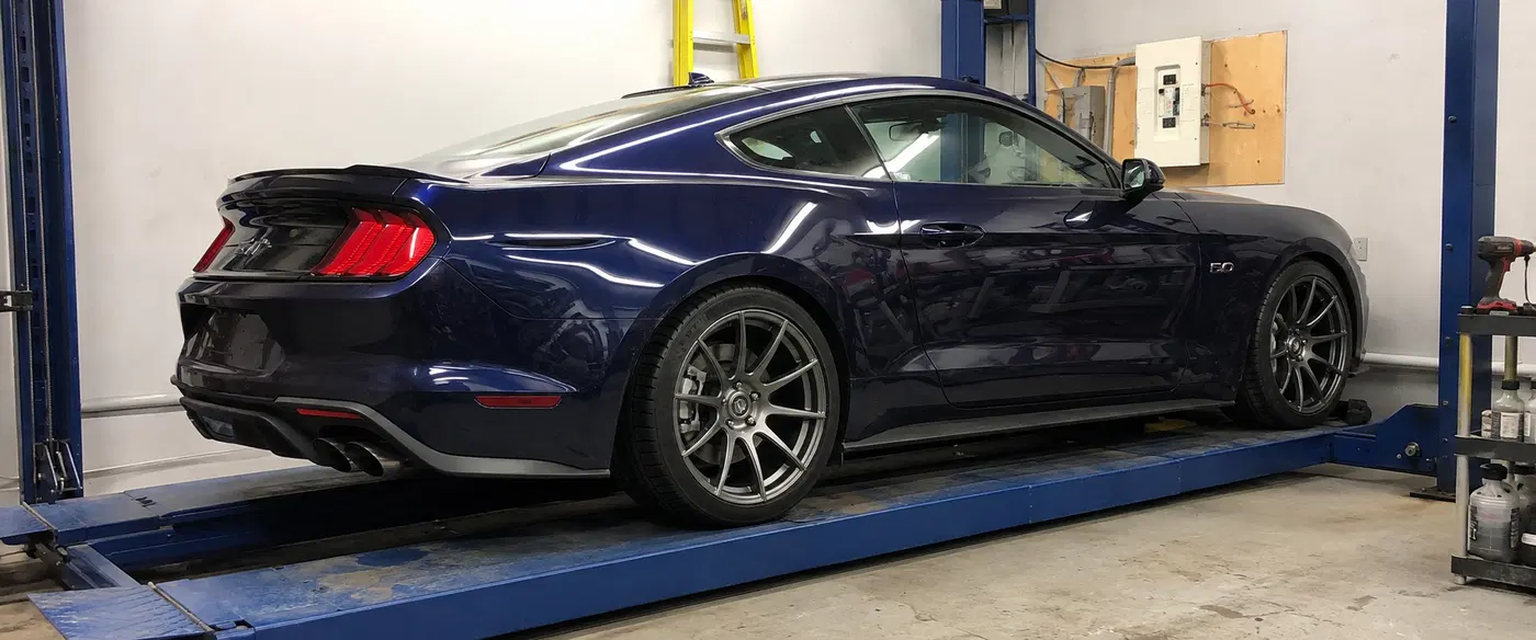 AI-generated view of a 2020 Ford Mustang GT base 301A with Forgestar CF10 wheels